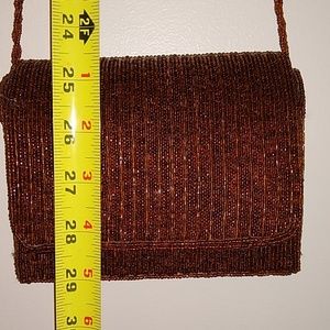 Mes Ami brown beaded evening prom cocktail bag